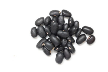 black bean seeds isolated on white background 