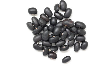 black bean seeds isolate on white background 