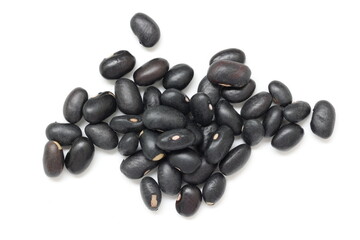 Black beans isolated on white background 