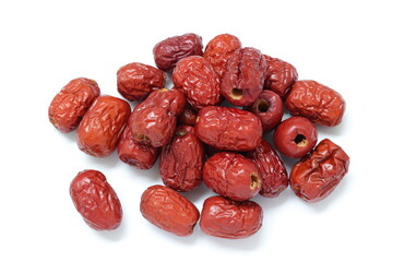 dried fruit isolate on white, dried jujube 