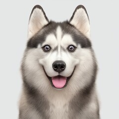 Happy Siberian Husky Dog Portrait
