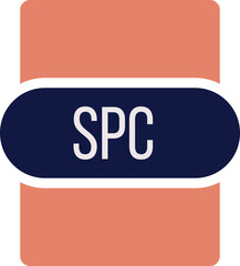 SPC File extension icon rounded and color fill
