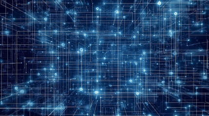 Naklejka premium A blue and white image of squares and rectangles with a lot of lines. The image is abstract and has a futuristic feel to it