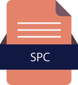 SPC file icon with color and rounded corners and folded doc