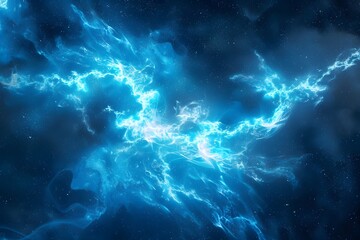 Ethereal Cosmic Energy: A Stunning Display of Blue and White Light in the Universe