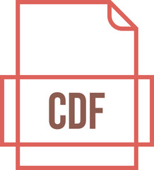 CDF File icon thick outline sharp corners