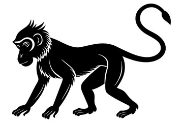 
Monkey silhouette, Monkey icon vector illustration
