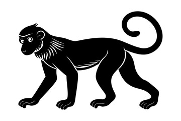 
Monkey silhouette, Monkey icon vector illustration
