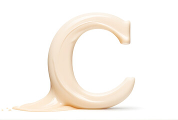 alphabet letter c cream moisturizer smudge texture white background high resolution high details vibrant