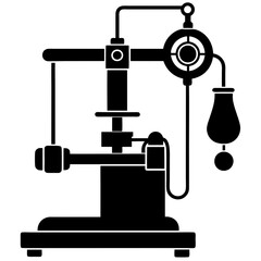 Vector silhouette  of Anesthetic machine white  background