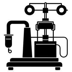 Vector silhouette  of Anesthetic machine white  background
