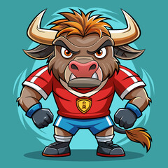 Obraz premium bull angry bull maskot cartoon illustration