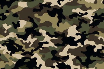 Fototapeta premium Camouflage seamless pattern, military fabric background texture