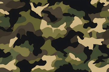 Fototapeta premium Camouflage seamless pattern, military fabric background texture