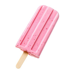 Pink popsicle ice-cream isolated on white background
