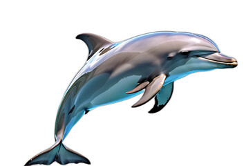 Obraz premium dolphin isolated white background high resolution high details vibrant