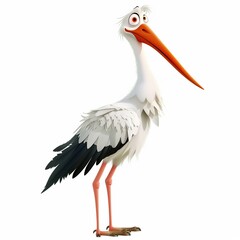 Stork Cosplay animal fashion cartoon isolated whitebackground 16:9