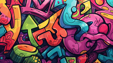 Obraz premium colourful UHD wallpaper.Abstract Colorful Graffiti Pattern.Generative AI 
