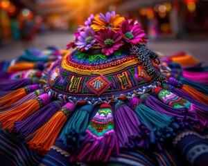 Fototapeta premium Lublae culture depicted through traditional celebrations, dances, and vibrant attire, showcasing the richness of local heritage, Cultural, Bright hues, Photography