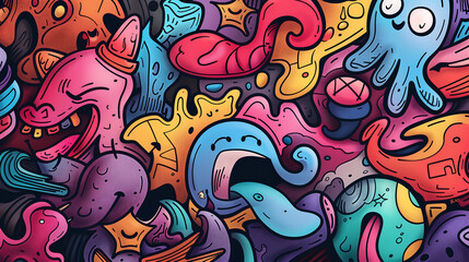  colourful UHD wallpaper.Abstract Colorful Graffiti Pattern.Generative AI	