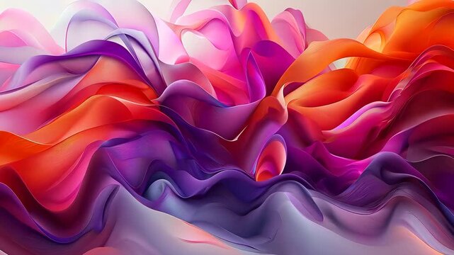 Graceful waves of vibrant fabric in abstract motion