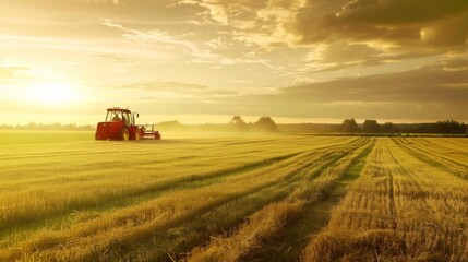 Fototapeta premium tractor in field