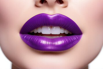 Obraz premium purple lipstick texture white background high resolution high details vibrant