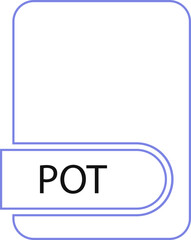 POT File format icon black outline and light color
