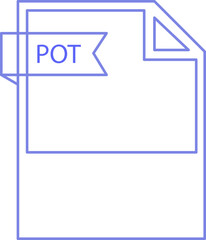 POT File format icon black outline and light color text