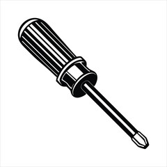 Fototapeta premium Screwdriver black vector