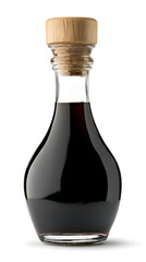Small bottle with balsamic vinegar isolated on the white background