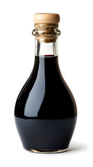 Small bottle with balsamic vinegar isolated on the white background