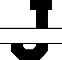 J Sport Monogram Name Split Letter Font
