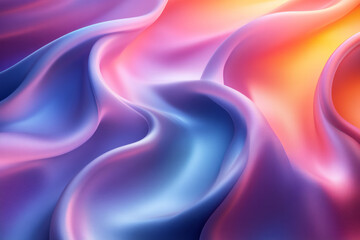 Abstract image of curved continuous smooth lines with vibrant gradients transitioning from blue to pink,