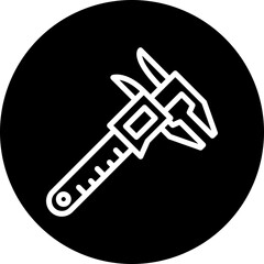 Caliper Vector Line White Circle Black