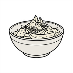 Spicy Thai Salad .Sweetgreen cartoon art vector