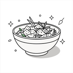 Spicy Thai Salad .Sweetgreen cartoon art vector