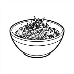 Spicy Thai Salad .Sweetgreen cartoon art vector