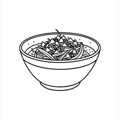 Spicy Thai Salad .Sweetgreen cartoon art vector