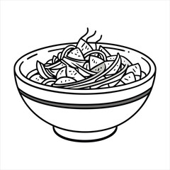 Spicy Thai Salad .Sweetgreen cartoon art vector