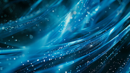 Fototapeta premium A blue and white image with a lot of small dots. The image has a dreamy, ethereal quality to it