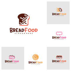 Set of Bread tech logo vector template, Creative tech bread logo design concepts