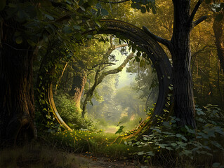 Portal to another world in a background illustration