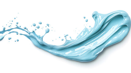 Blue gel splash isolated on white background
