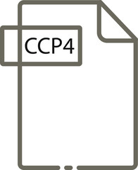 CCP4  File format minimal icon with black outline