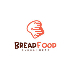 Bread tech logo vector template, Creative tech bread logo design concepts