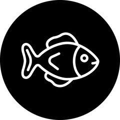 Fish Vector Line White Circle Black