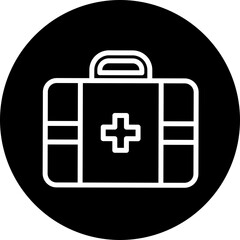 Obraz premium First Aid Kit Vector Line White Circle Black