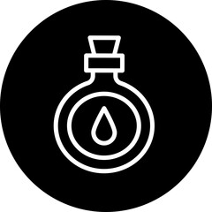 Water Flask Vector Line White Circle Black