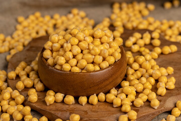 wet chickpeas porridge during cooking